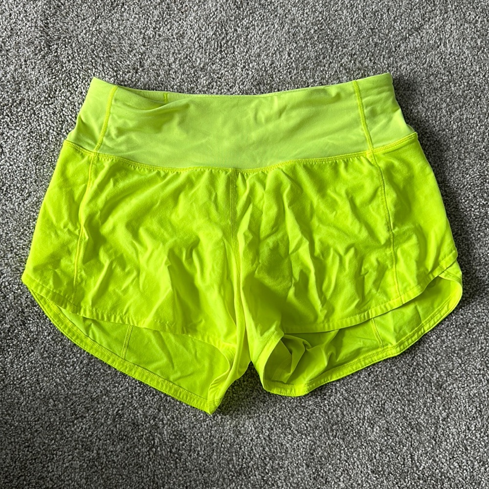 Lululemon Yellow Speed Up Shorts